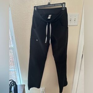 Black straight leg figs